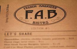 Menu French American Bistro